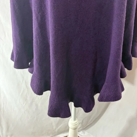 Karen Scott Purple Knit Poncho - Picture 4 of 10